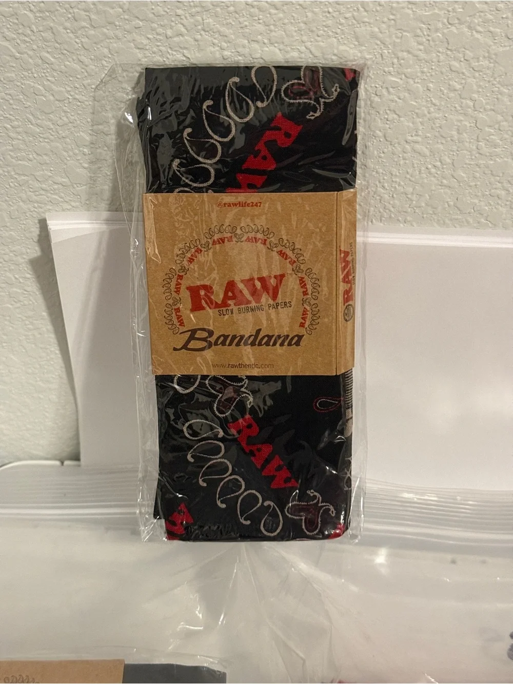 RAW Black Bandana with Red Logo